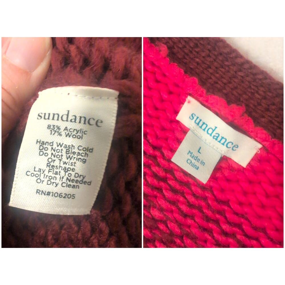 Sundance ChunkyKnit MoriKei Wool Blend LagenLook Cardigan Sweater Women's Large - Picture 7 of 8